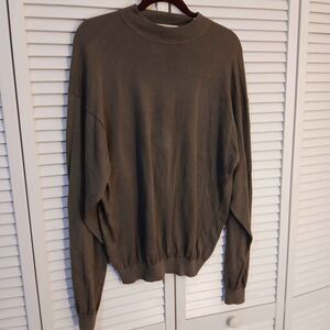 Pronto-Uomo Mens Sweater Size L Long Sleeve Round Neck Pullover 55% Silk